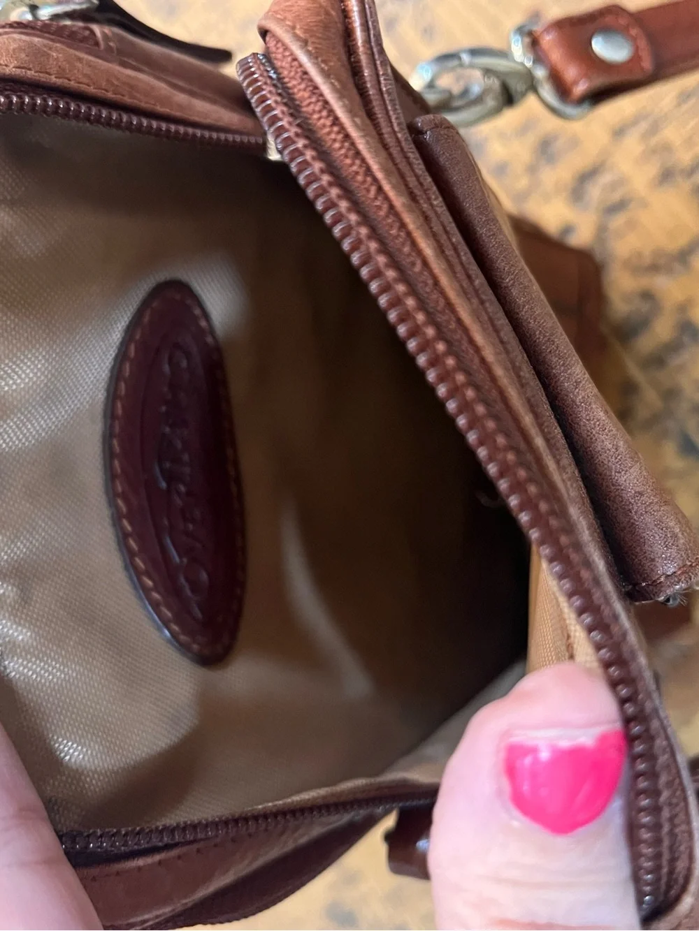Overland Genuine Leather Crossbody Purse Wallet | Brown Multi-Pocket Travel Bag